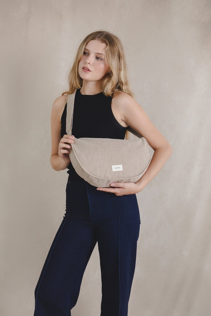 sac demi lune maxi beige