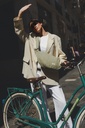 sac bandoulière femme demi lune vert d'eau