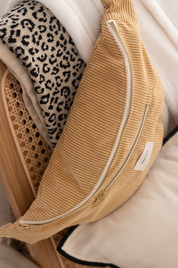 sac banane velours cotelé ocre Recitem