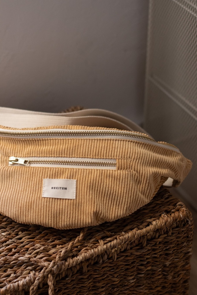 sac banane velours cotelé ocre Recitem