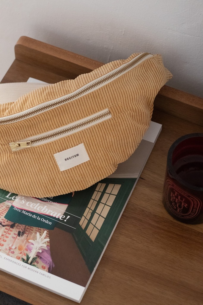 sac banane velours cotelé ocre Recitem