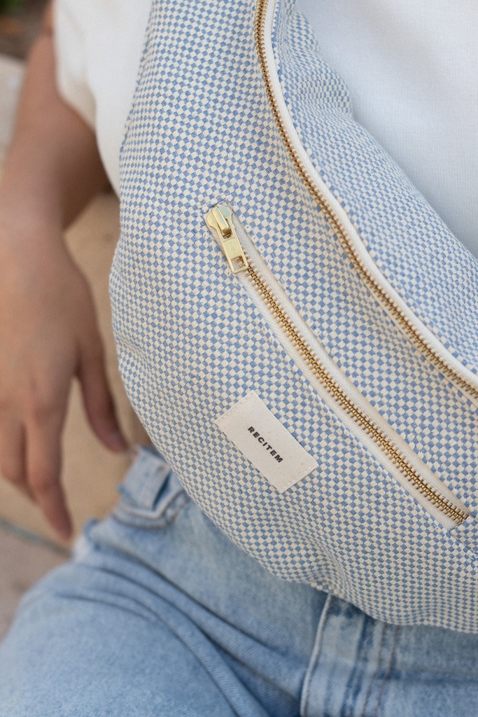 Maxi banane écru bleu Marion Recitem - accessoires de voyages responsables