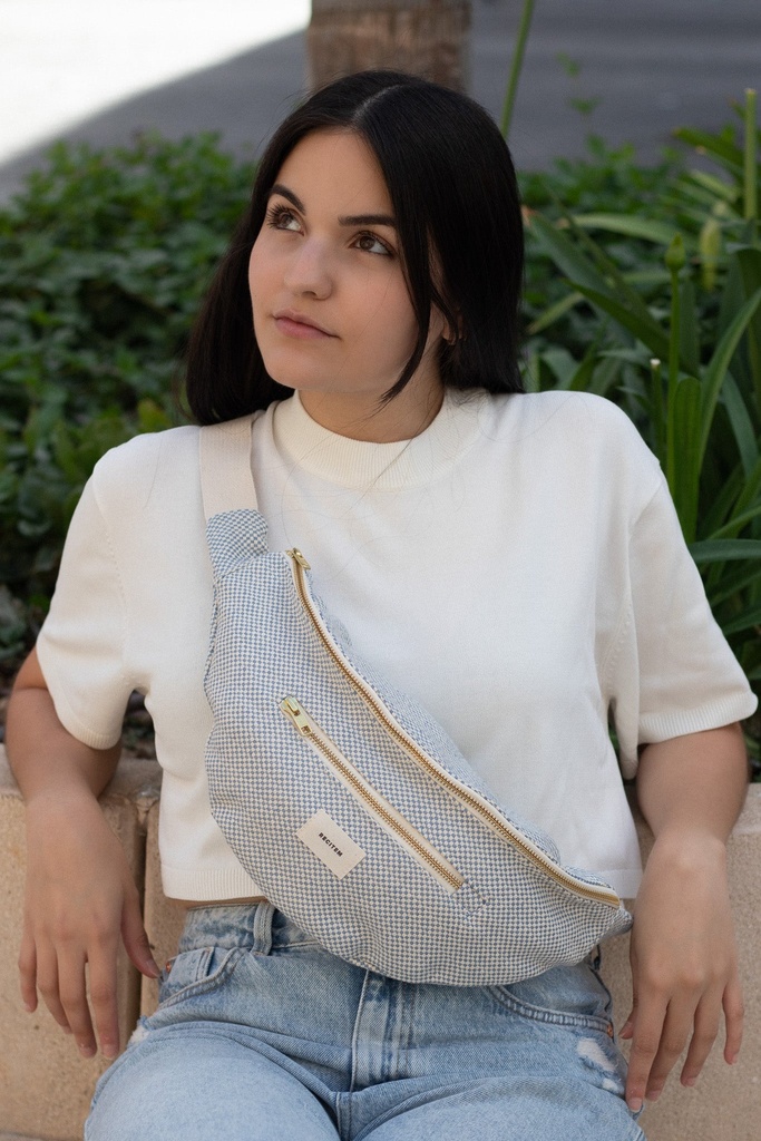 Maxi banane écru bleu Marion Recitem - accessoires de voyages responsables
