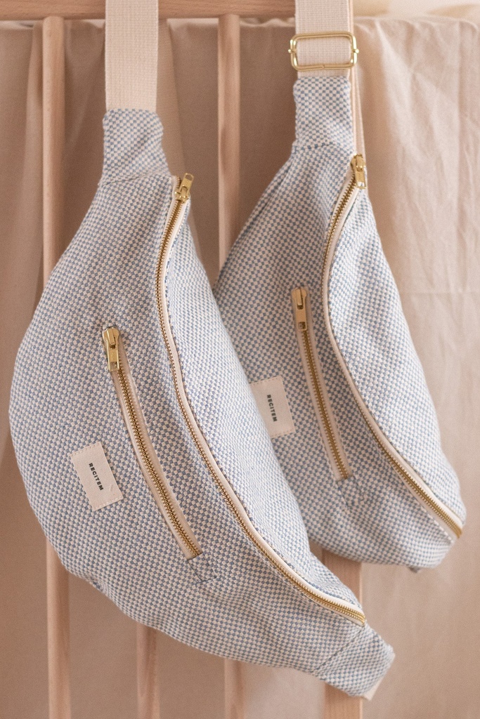 Maxi banane écru bleu Marion Recitem - accessoires de voyages responsables