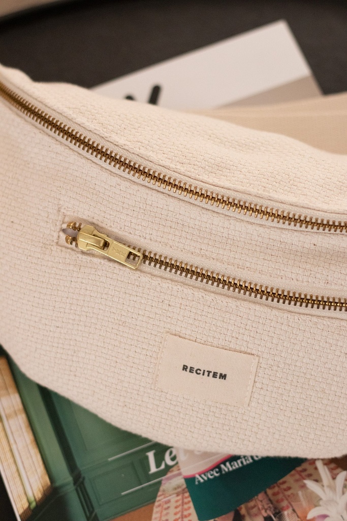 sac banane femme coton zoom poche avant