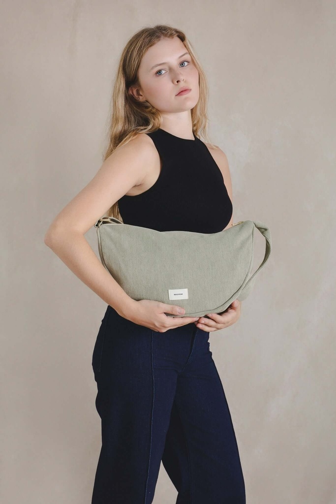 Sac maxi demi-lune uni Maël