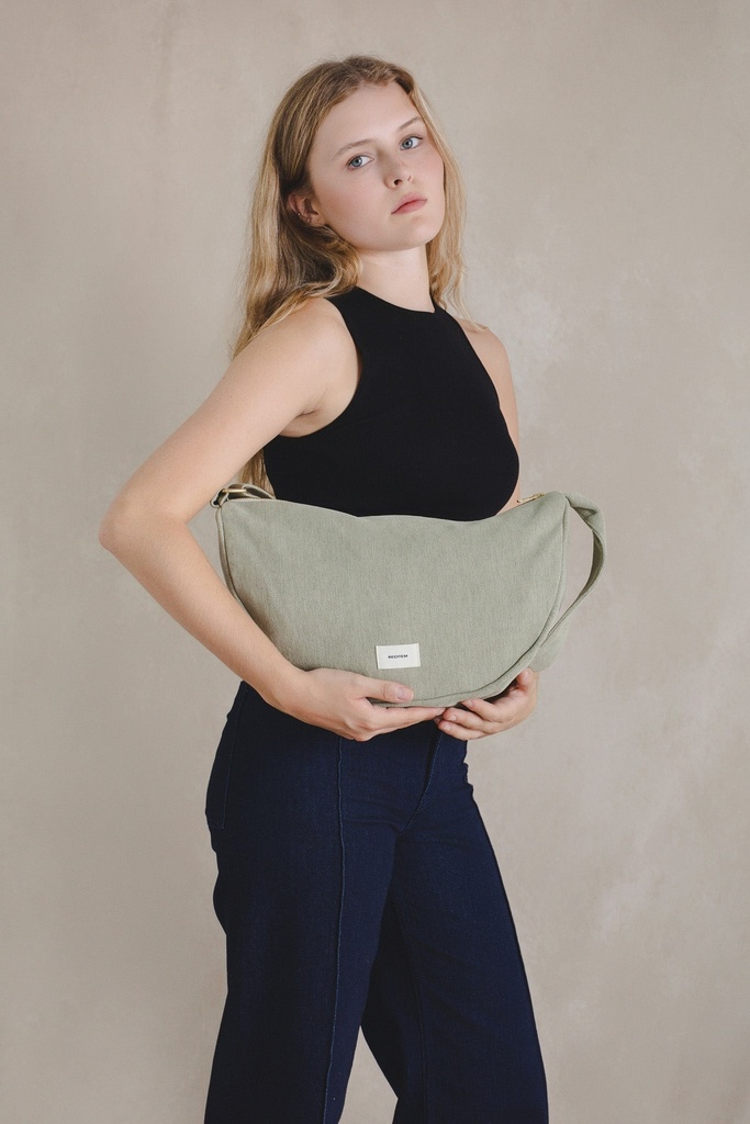 Sac maxi demi-lune uni Maël